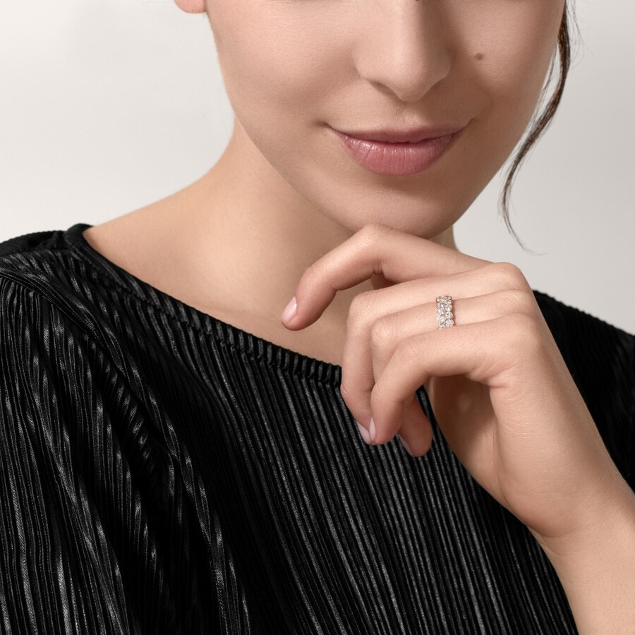 fede nuziale broderie de cartier doppia fila diamanti
