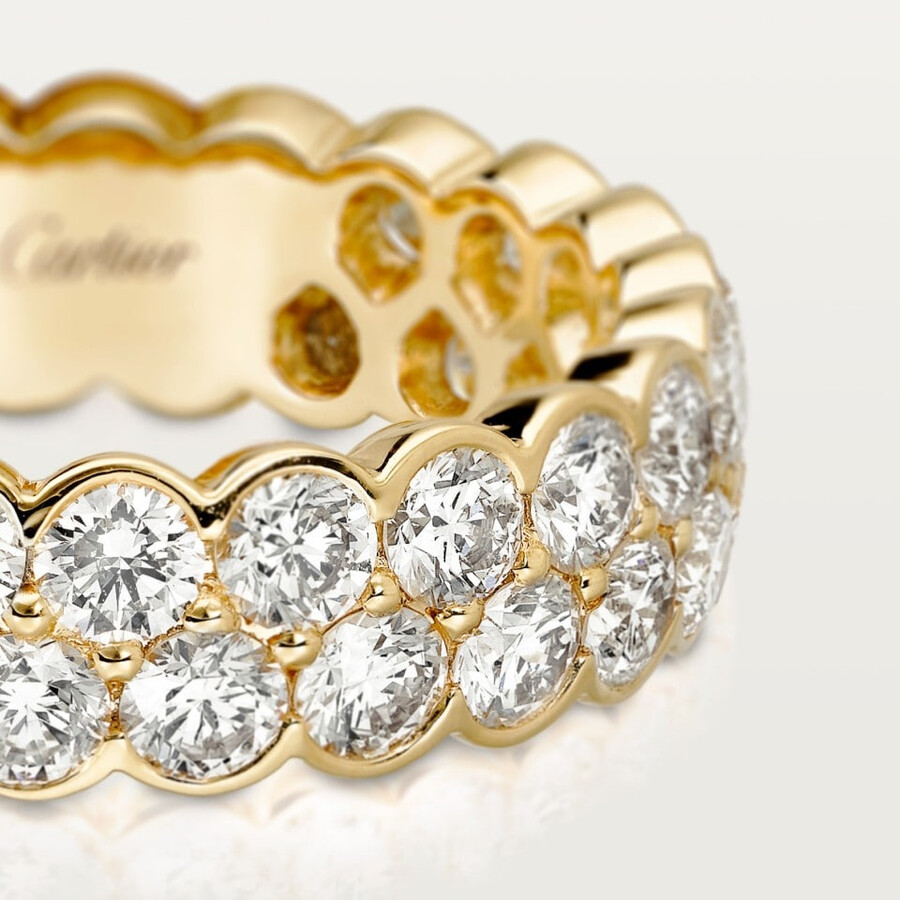 fede nuziale broderie de cartier doppia fila diamanti