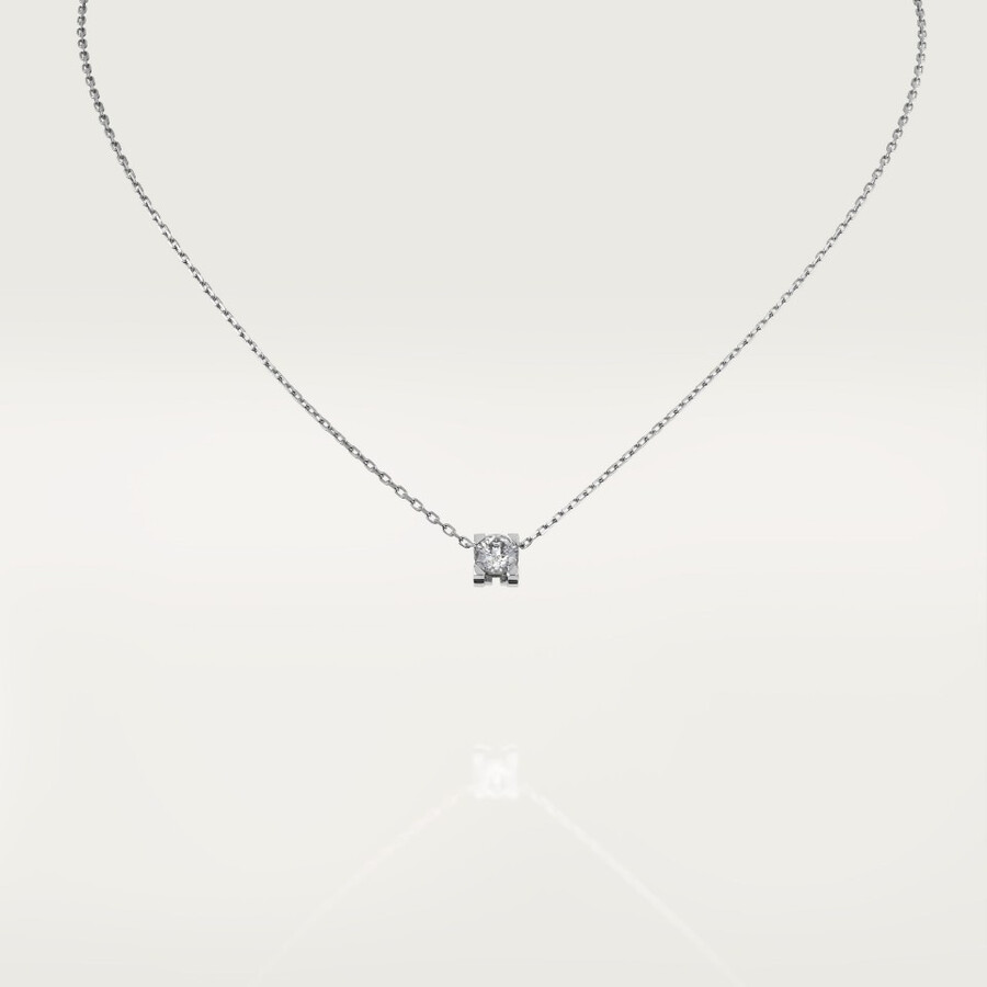 pendente c de cartier diamante taglio brillante