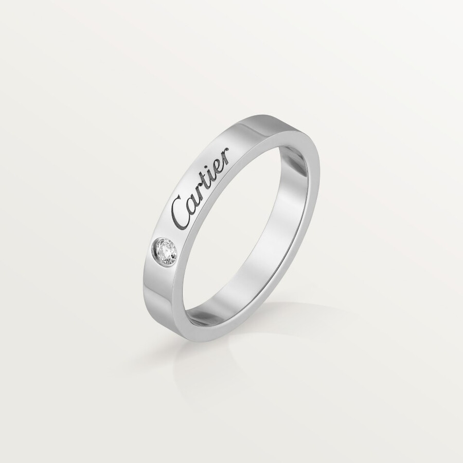 fede nuziale c de cartier larghezza 3 mm 1 diamante