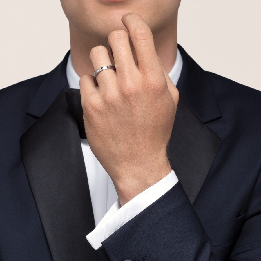 fede nuziale c de cartier larghezza 3 mm 1 diamante
