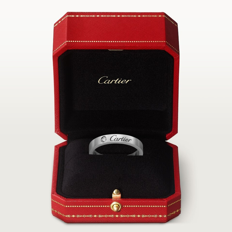 fede nuziale c de cartier larghezza 3 mm 1 diamante