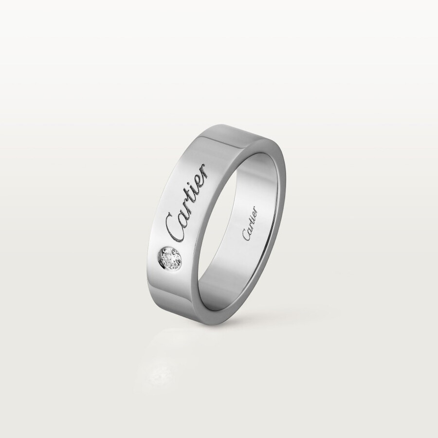 fede nuziale c de cartier larghezza 5 mm 1 diamante