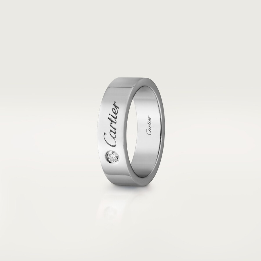 fede nuziale c de cartier larghezza 5 mm 1 diamante