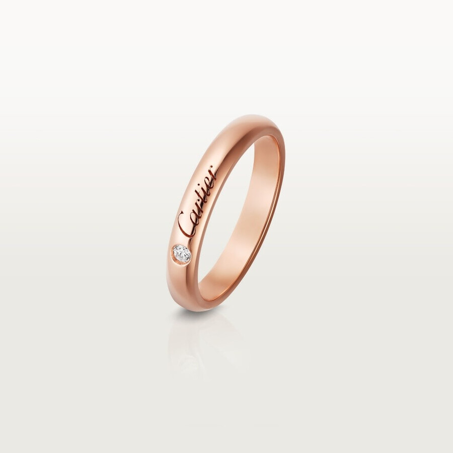 fede nuziale c de cartier larghezza 3 mm 1 diamante