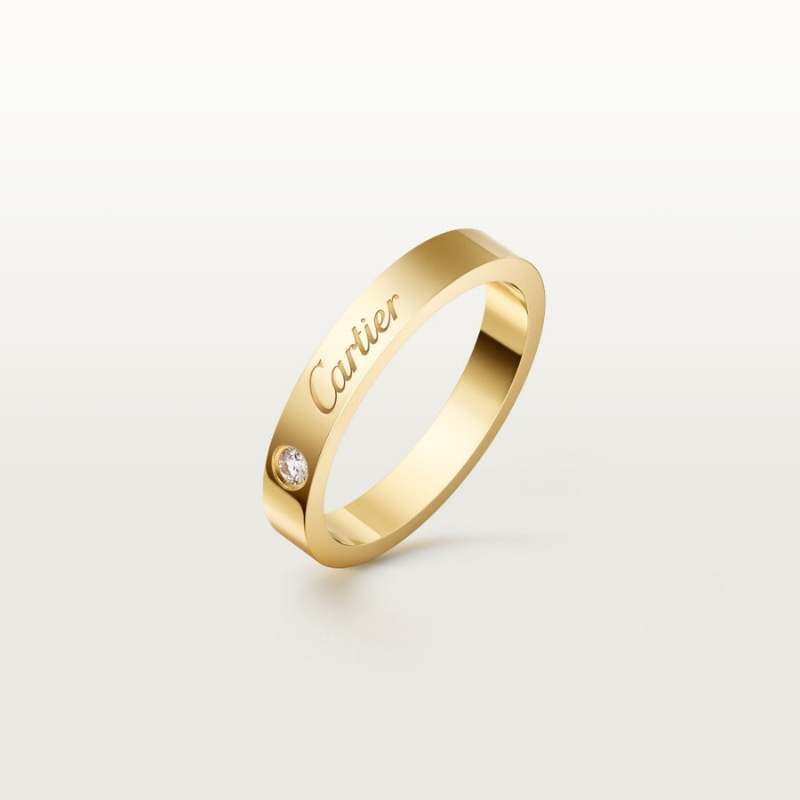 fede nuziale c de cartier larghezza 3 mm 1 diamante