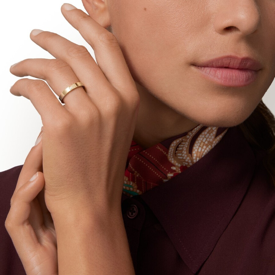 fede nuziale c de cartier larghezza 3 mm 1 diamante