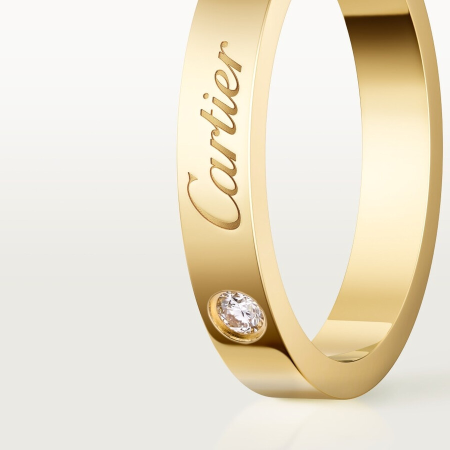 fede nuziale c de cartier larghezza 3 mm 1 diamante