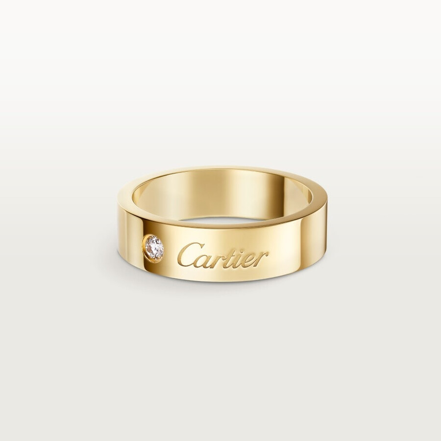 fede nuziale c de cartier larghezza 5 mm 1 diamante