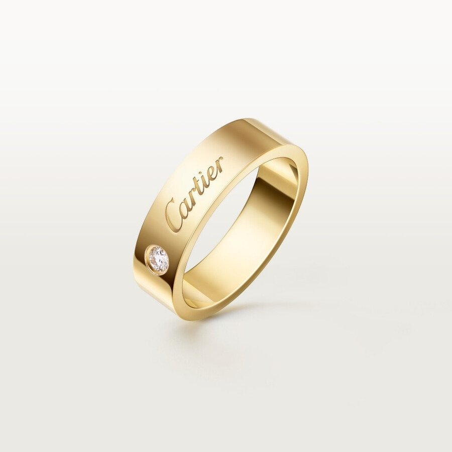 fede nuziale c de cartier larghezza 5 mm 1 diamante