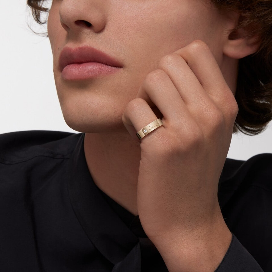 fede nuziale c de cartier larghezza 5 mm 1 diamante
