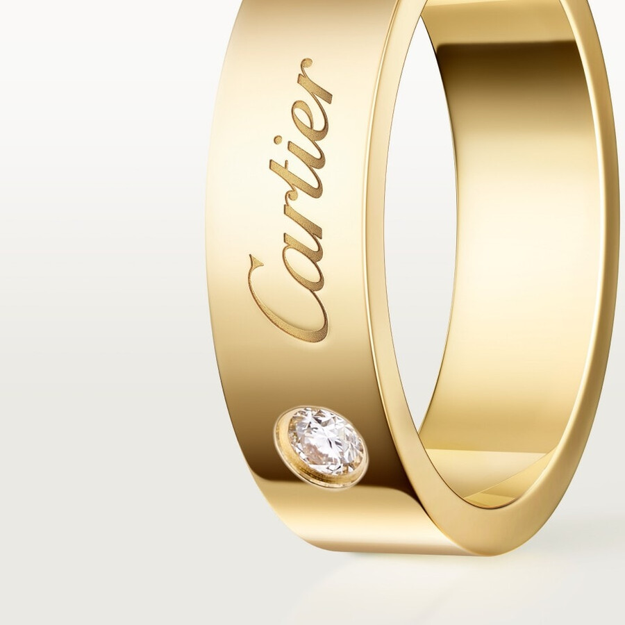 fede nuziale c de cartier larghezza 5 mm 1 diamante