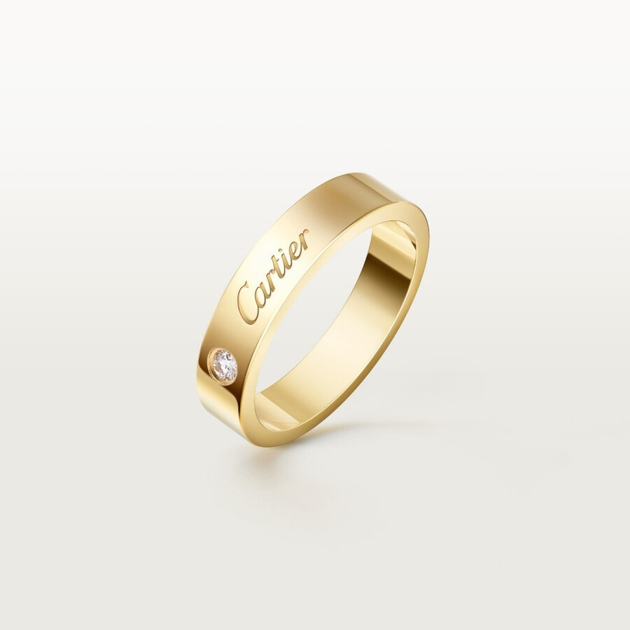 fede nuziale c de cartier larghezza 4 mm 1 diamante