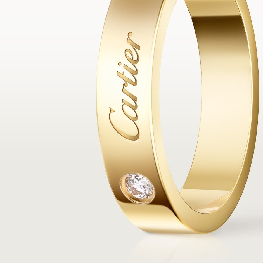 fede nuziale c de cartier larghezza 4 mm 1 diamante