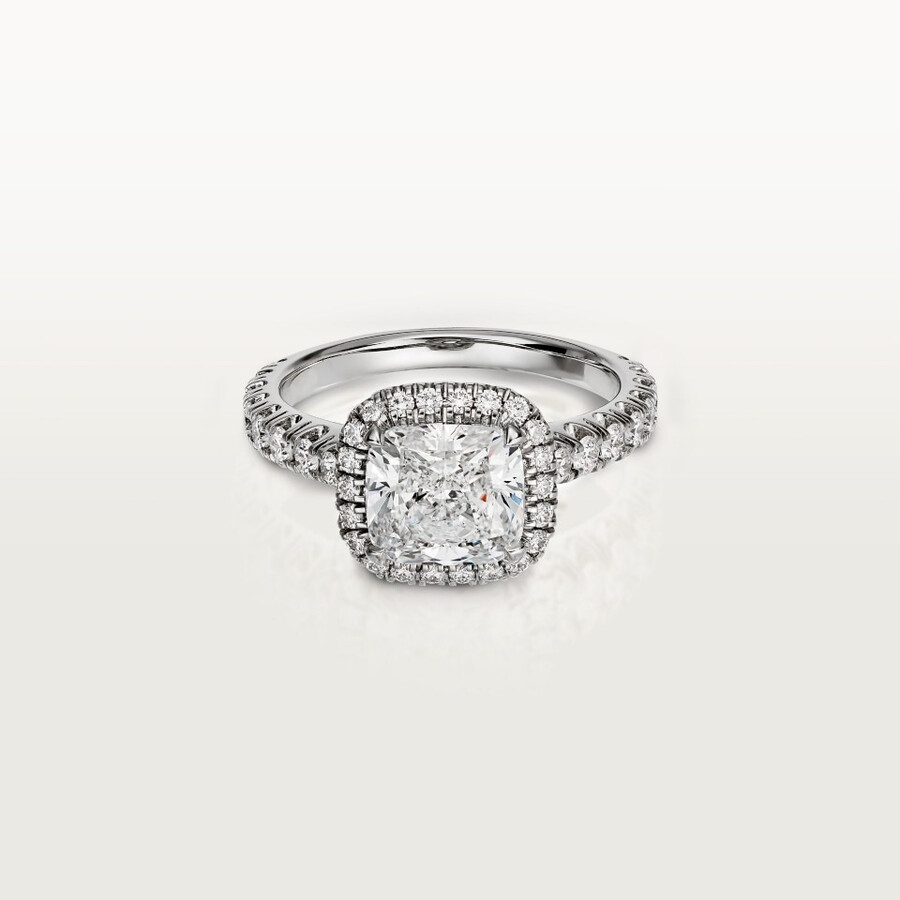 solitario cartier destinée diamanti taglio cuscino pavé
