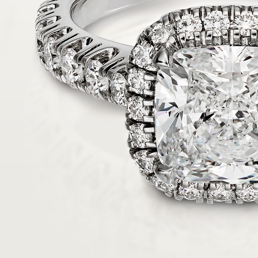 solitario cartier destinée diamanti taglio cuscino pavé