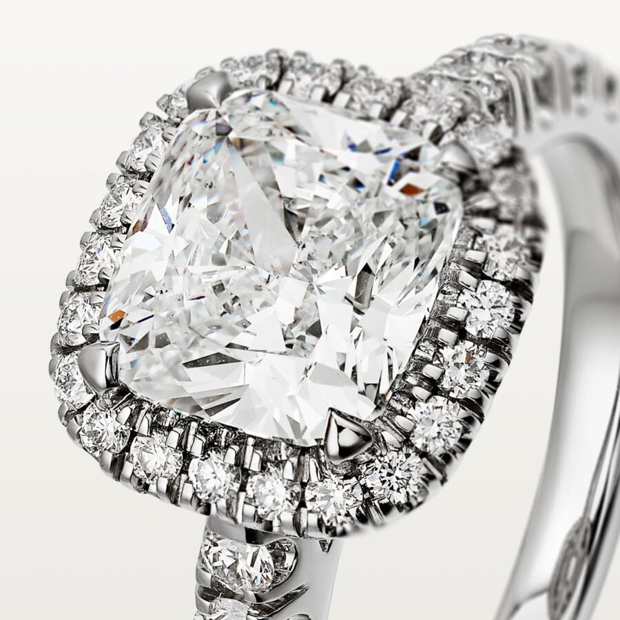 solitario cartier destinée diamanti taglio cuscino pavé
