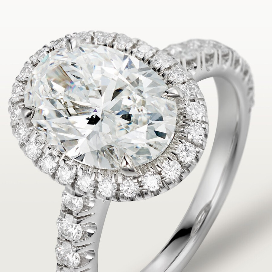 solitario cartier destinée diamanti taglio ovale pavé