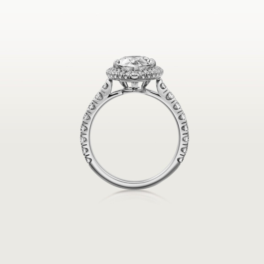 solitario cartier destinée diamante a forma di pera pavé