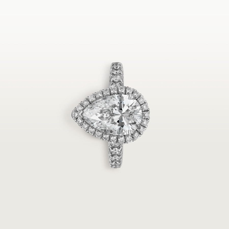 solitario cartier destinée diamante a forma di pera pavé