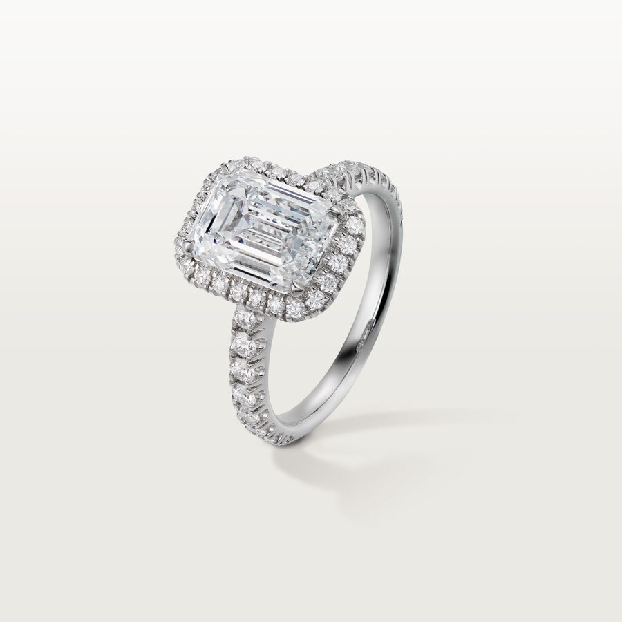 solitario cartier destinée diamanti taglio smeraldo pavé