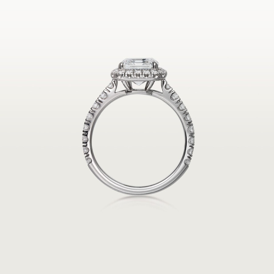 solitario cartier destinée diamanti taglio smeraldo pavé