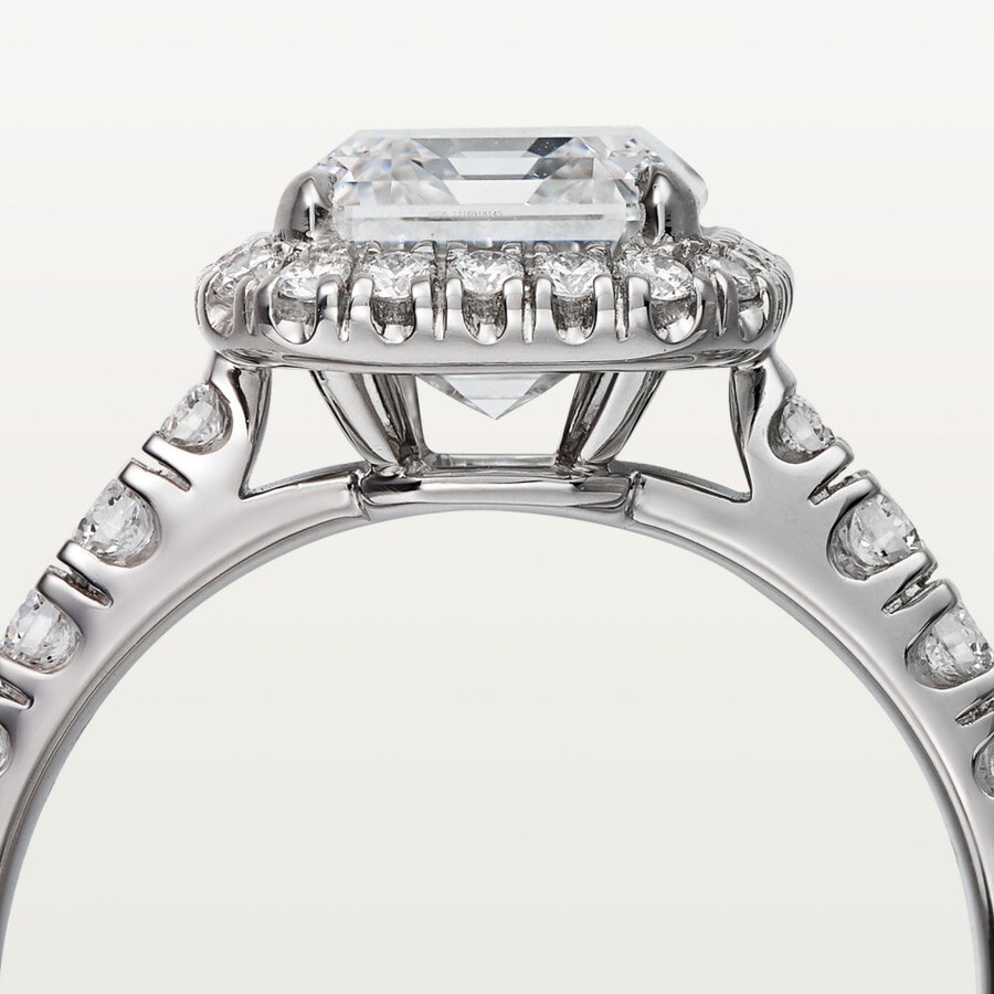 solitario cartier destinée diamanti taglio smeraldo pavé