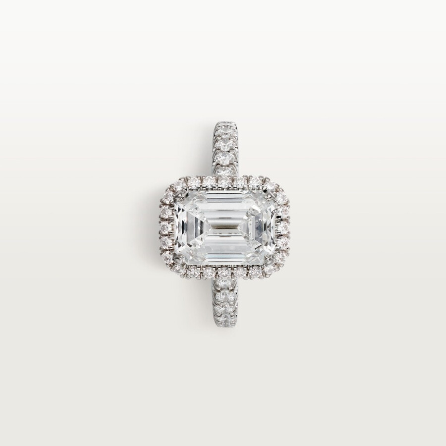 solitario cartier destinée diamanti taglio smeraldo pavé