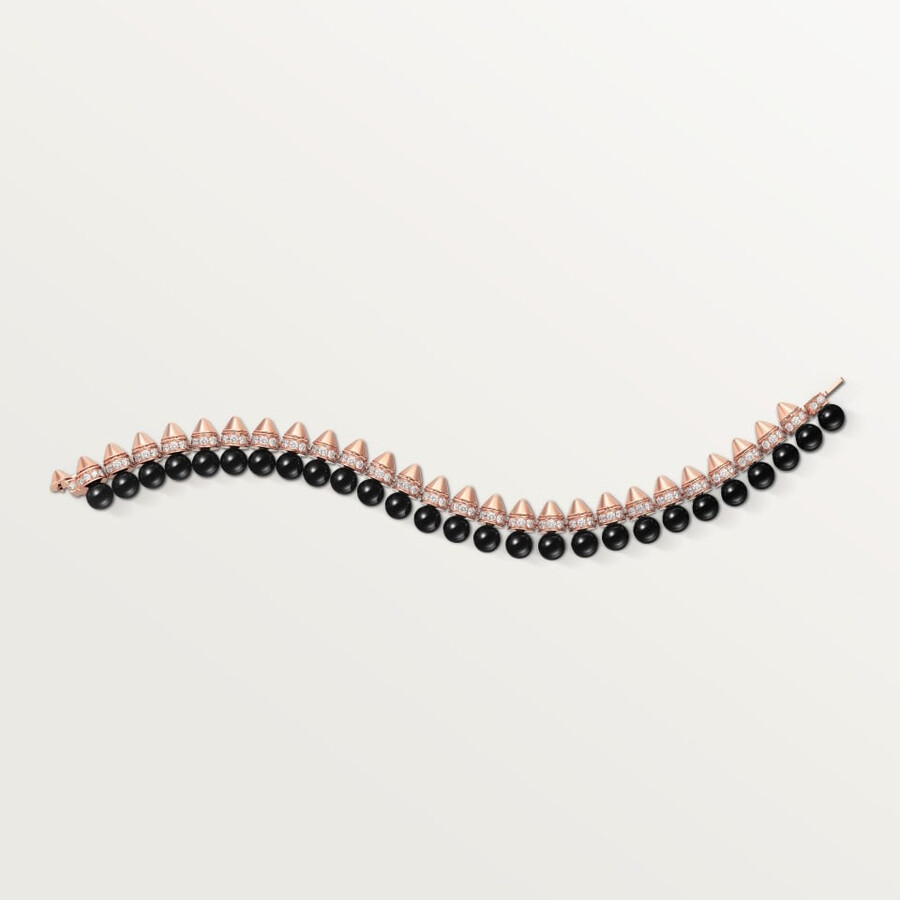 bracciale clash de cartier flessibile onice modello extra-large diamanti