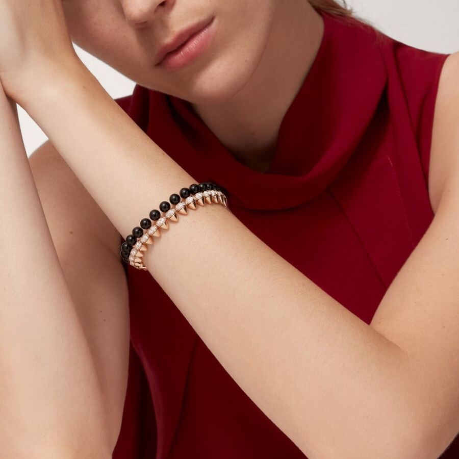 bracciale clash de cartier flessibile onice modello extra-large diamanti