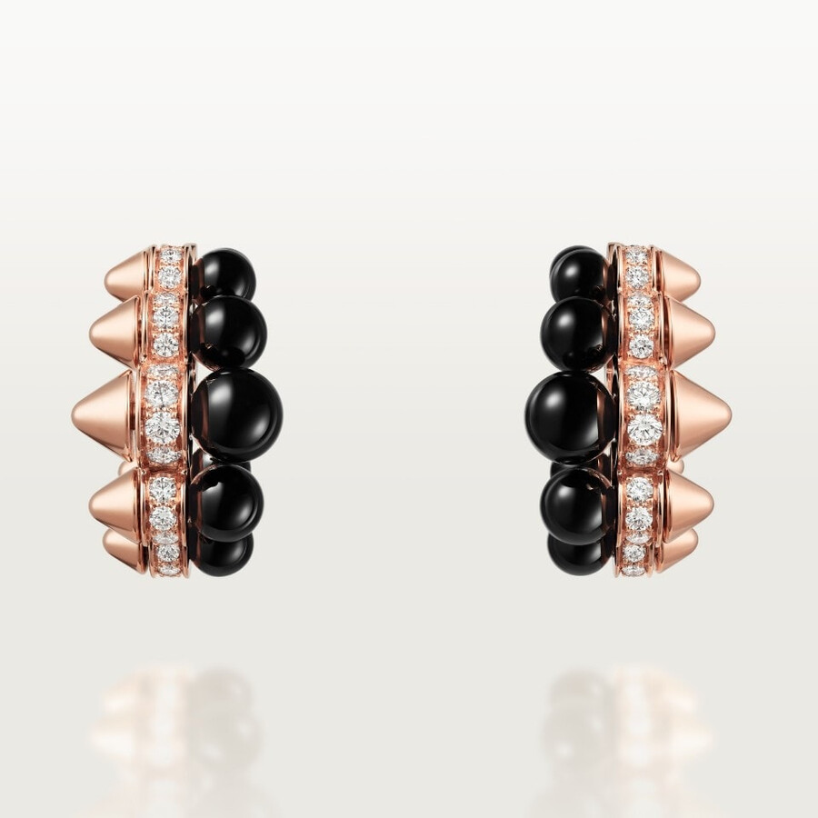 orecchini a cerchio clash de cartier onice modello extra-large diamanti