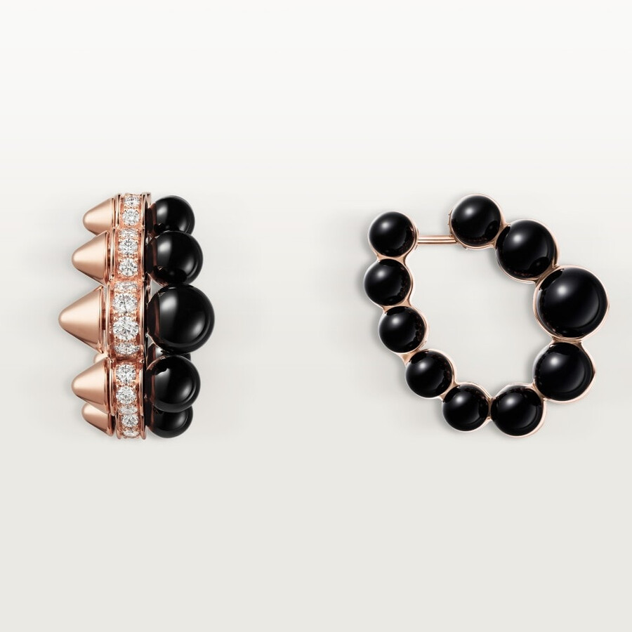 orecchini a cerchio clash de cartier onice modello extra-large diamanti