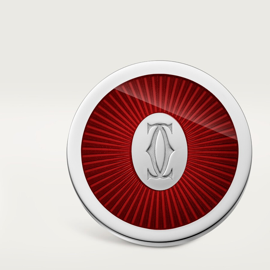 gemelli con logo double c de cartier e motivo sunray in lacca bordeaux