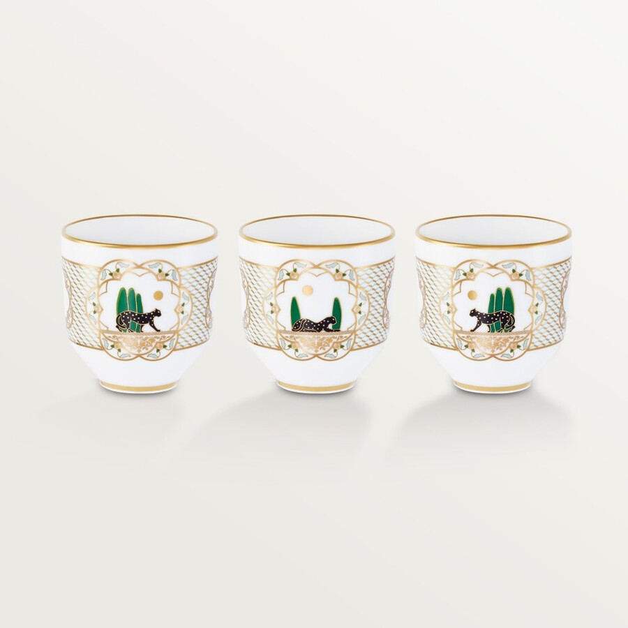 set di tre tazze panthère de cartier