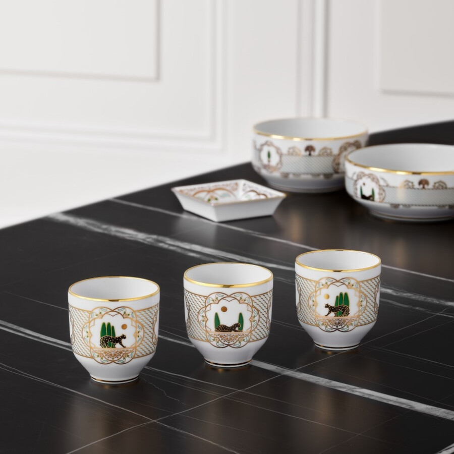 set di tre tazze panthère de cartier