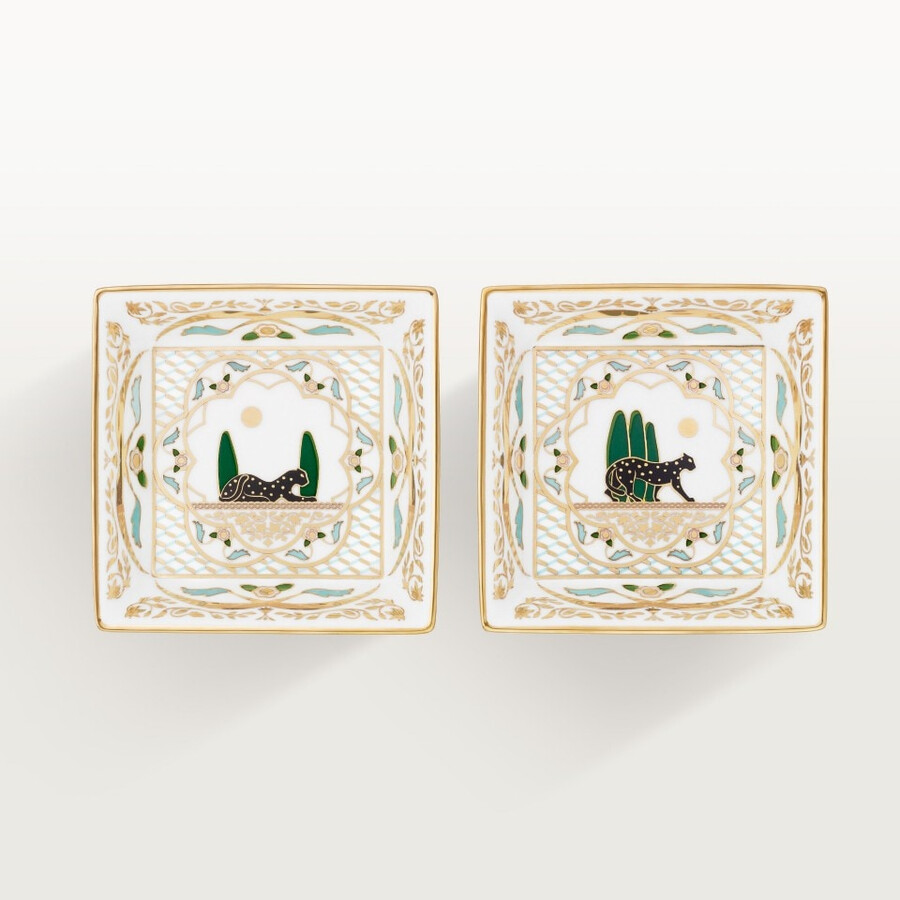set di due vassoi portaoggetti panthère de cartier modello piccolo