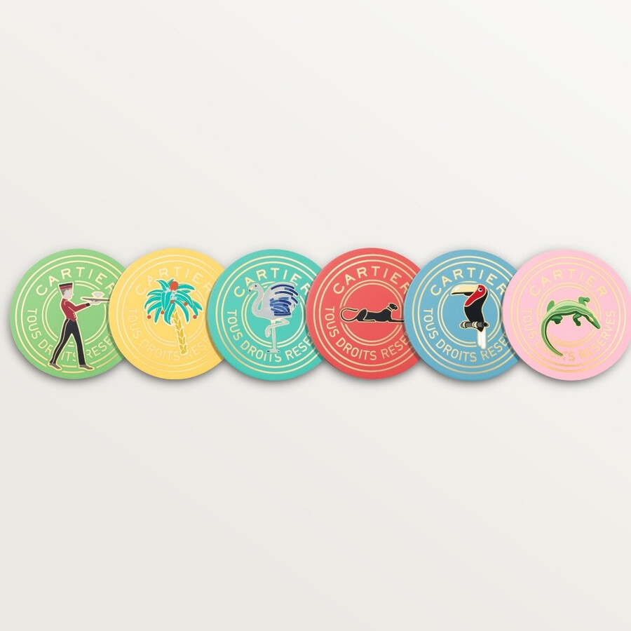 set di sei sottobicchieri cartier characters