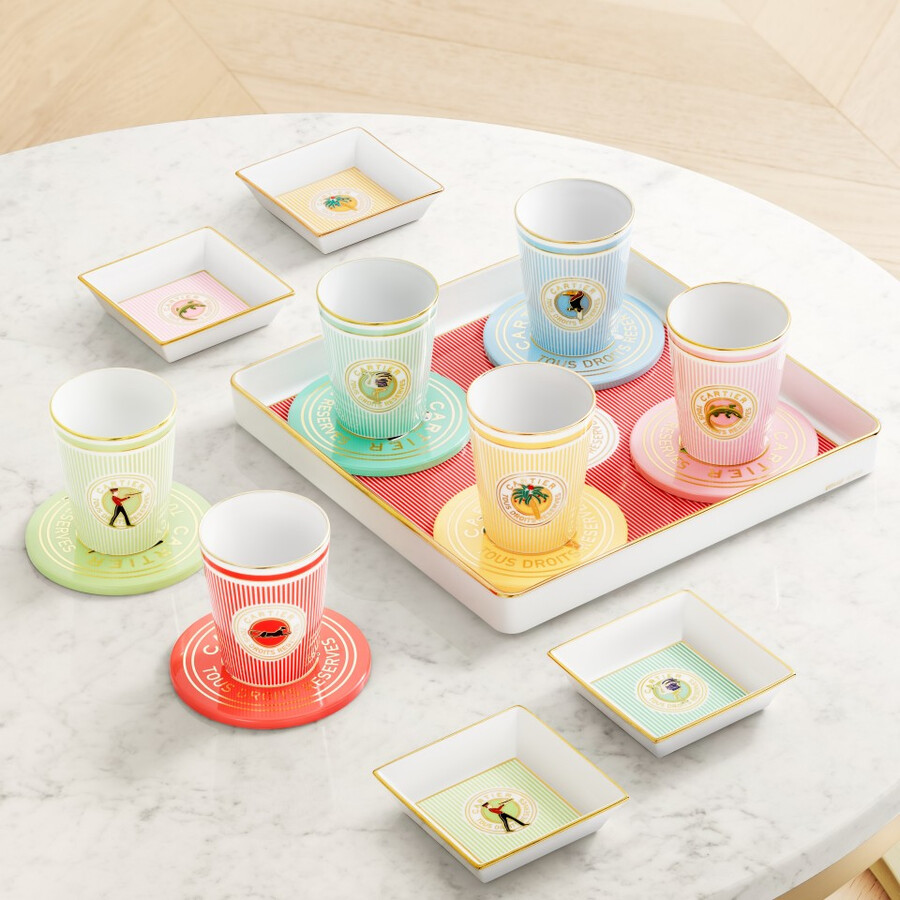 set di sei bicchieri cartier characters