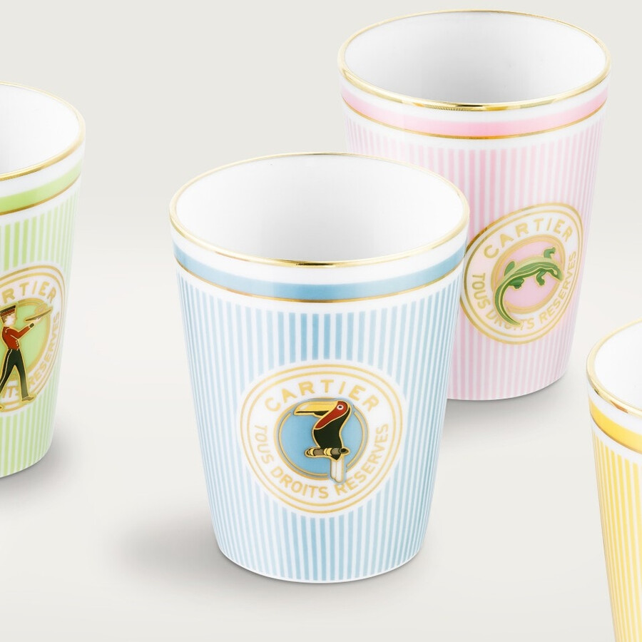 set di sei bicchieri cartier characters