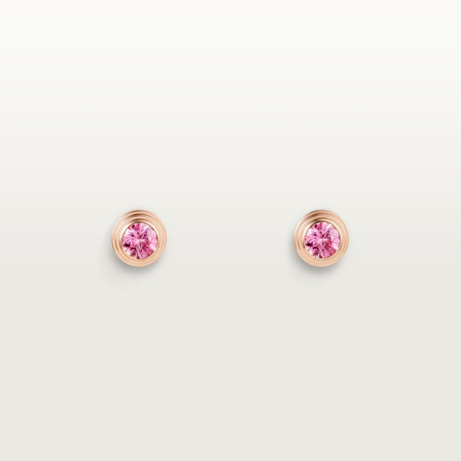 orecchini a bottone cartier damour 2 zaffiri rosa