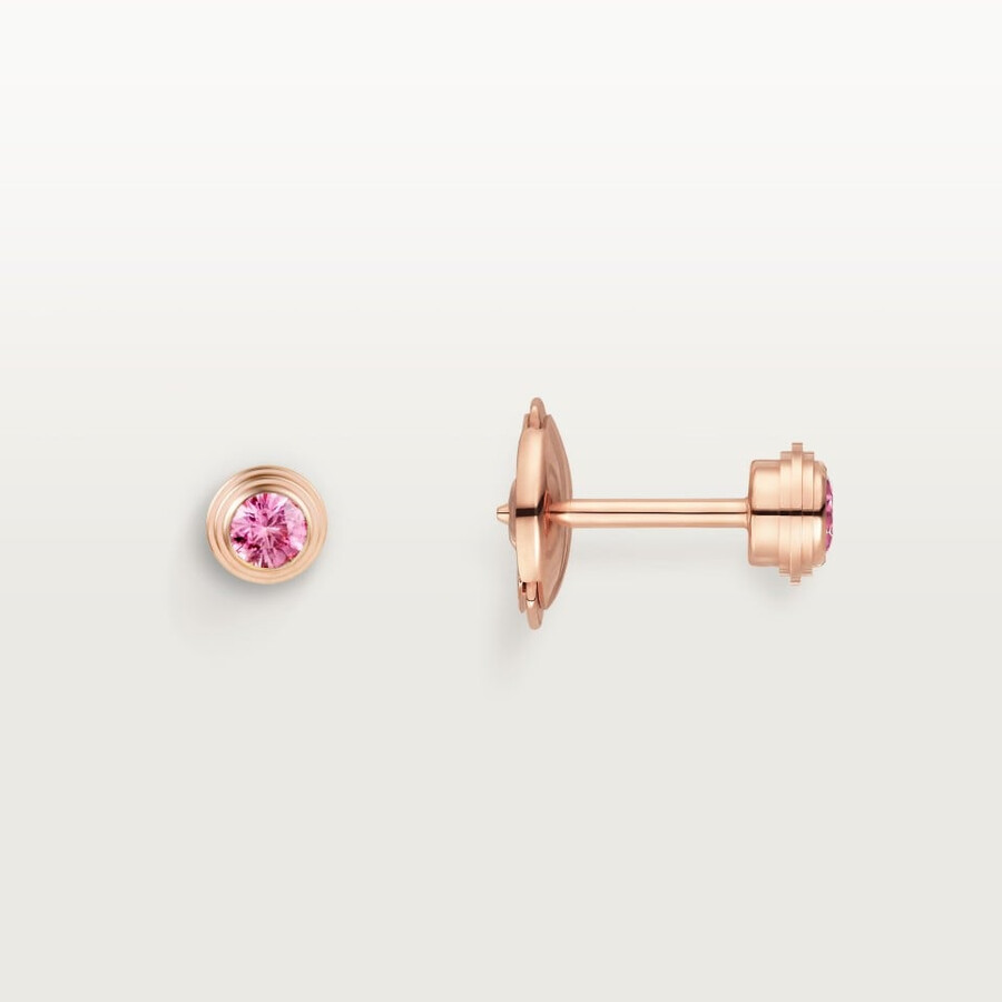 orecchini a bottone cartier damour 2 zaffiri rosa