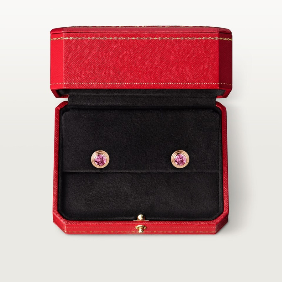 orecchini a bottone cartier damour 2 zaffiri rosa