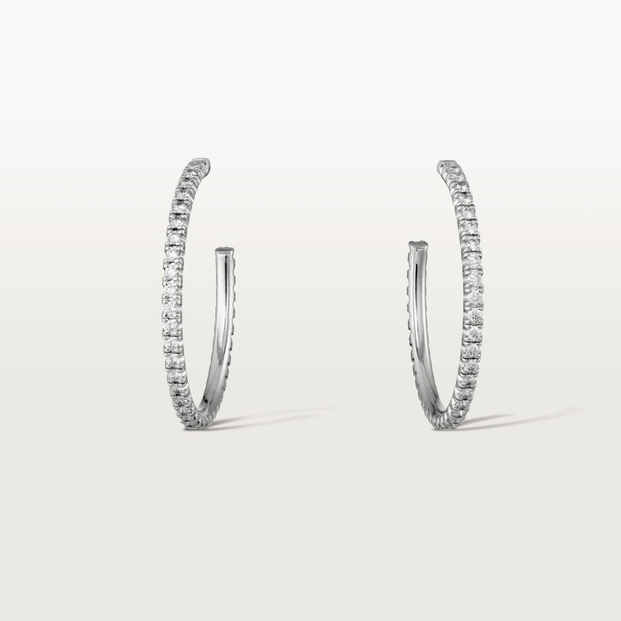 orecchini a cerchio etincelle de cartier modello medio pavé