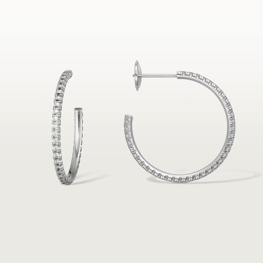 orecchini a cerchio etincelle de cartier modello medio pavé