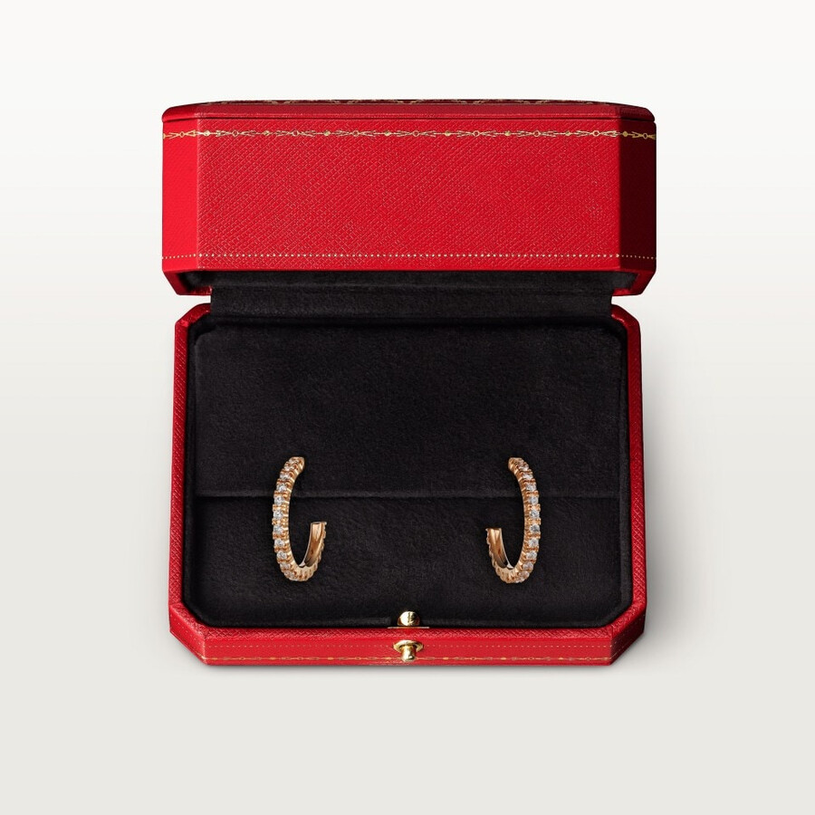 orecchini a cerchio etincelle de cartier modello piccolo pavé