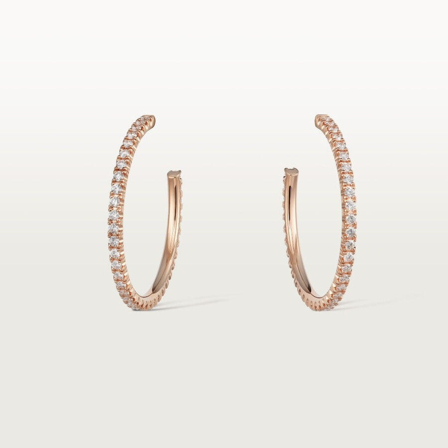 orecchini a cerchio etincelle de cartier modello medio pavé
