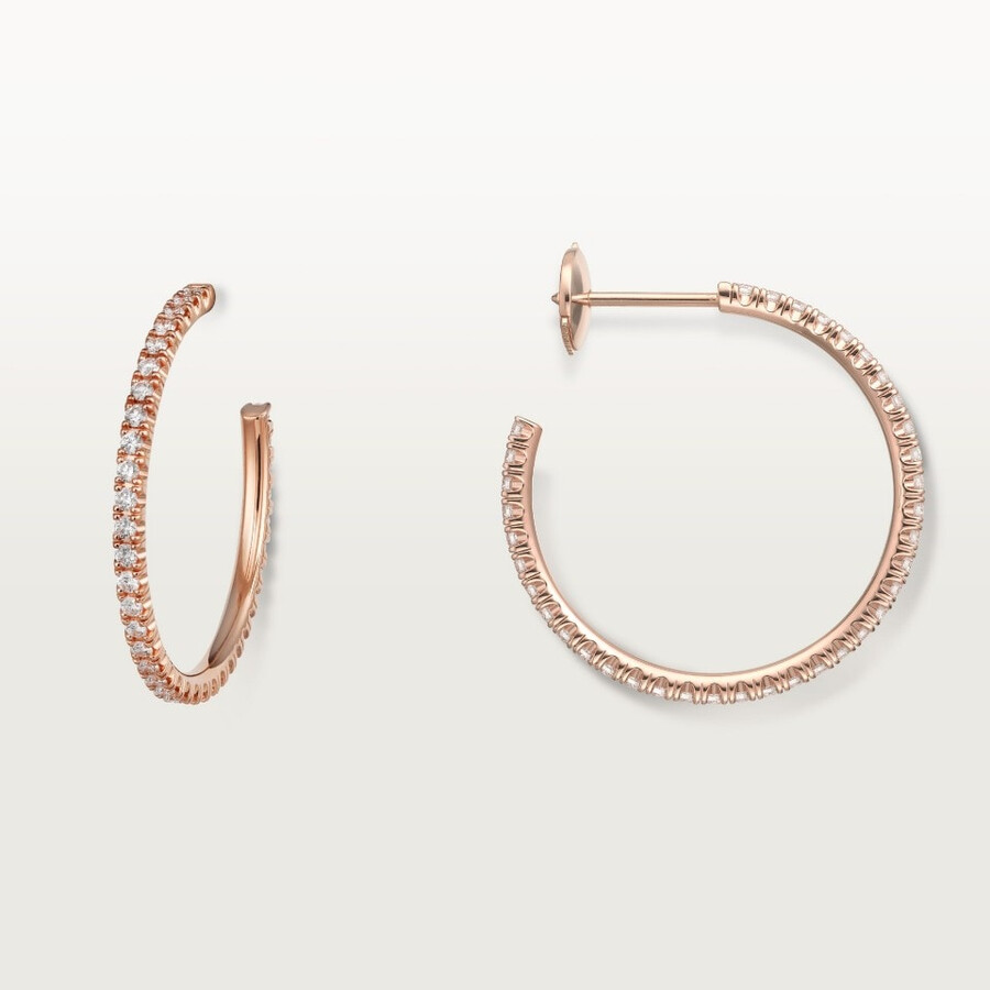 orecchini a cerchio etincelle de cartier modello medio pavé