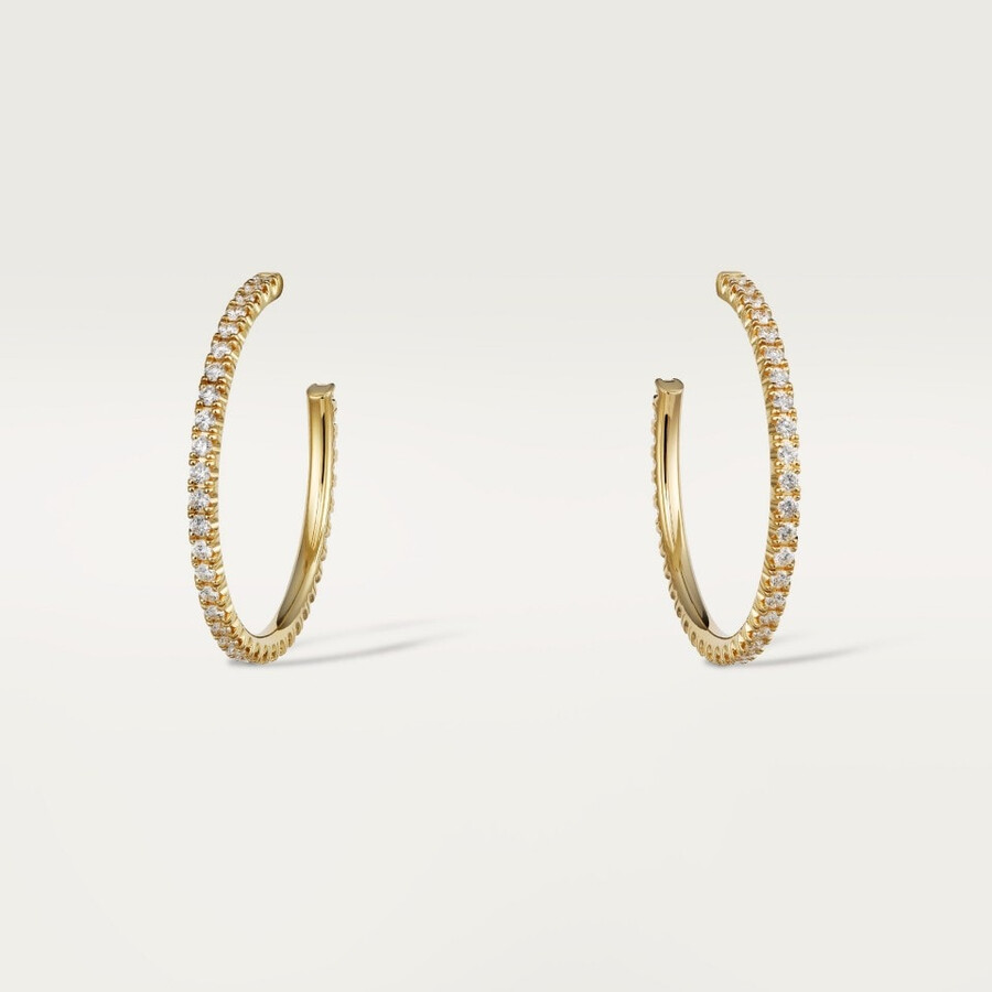 orecchini a cerchio etincelle de cartier modello medio pavé
