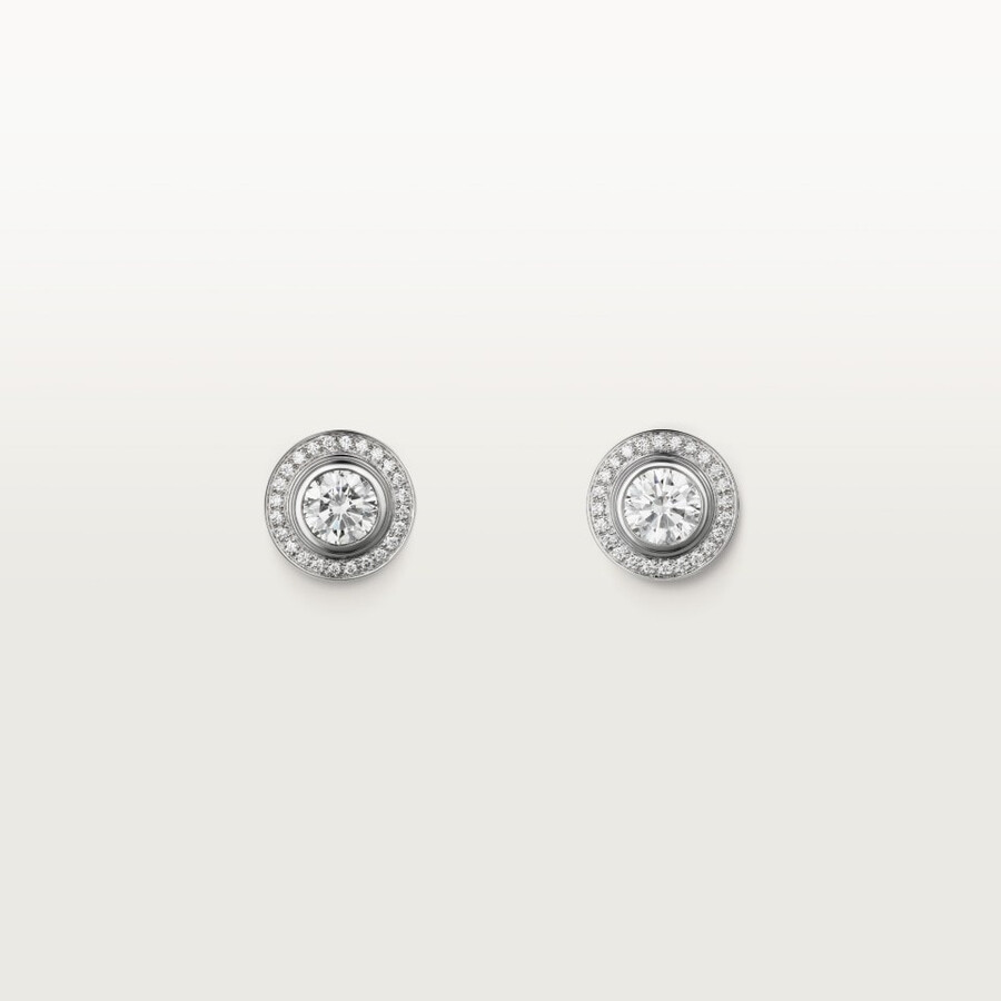 orecchini a bottone cartier damour 2 diamanti pavé