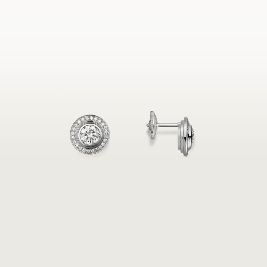 orecchini a bottone cartier damour 2 diamanti pavé